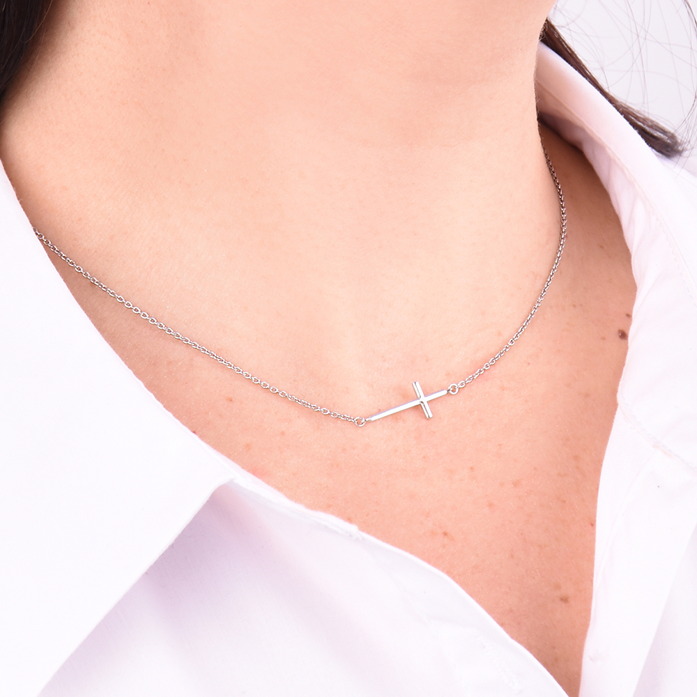 Срібне кольє Хрестик (1094) - 1