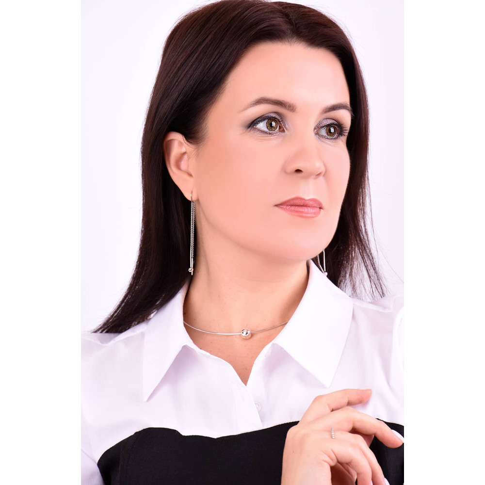 Срібне кольє  з кулькою (1099) - 2