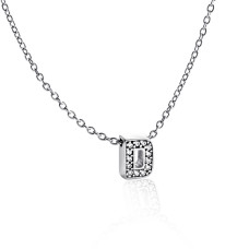 Серебряное колье с буквой D (1103-D)