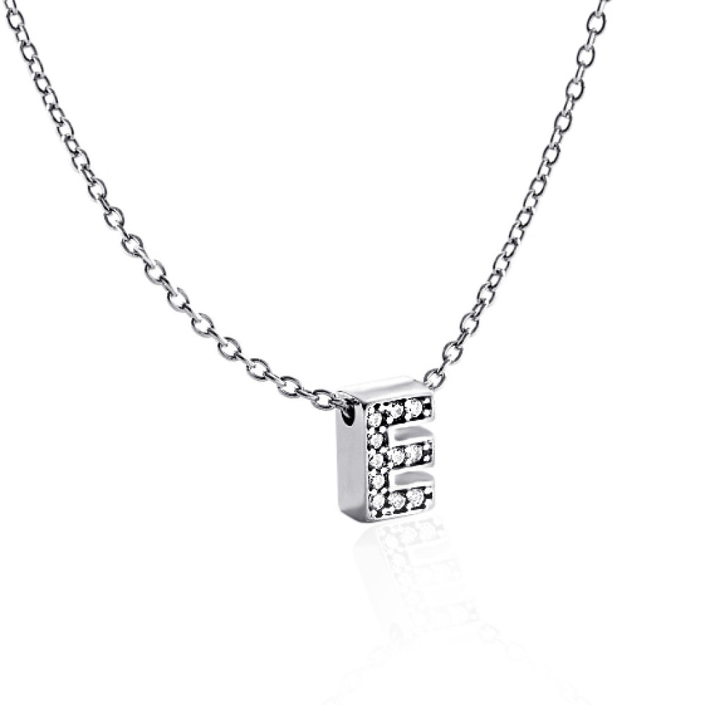 Срібне кольє з літерою Е (1103-Е) - 1