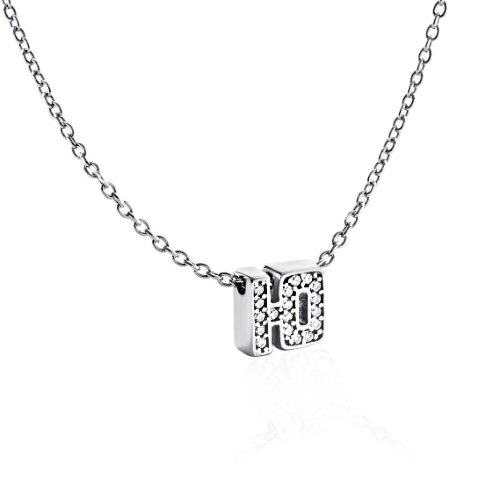 Срібне кольє з літерою Ю (1103-Ю) - 1