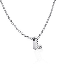 Серебряное колье с буквой L (1103-L)