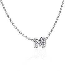 Серебряное колье с буквой М (1103-М)