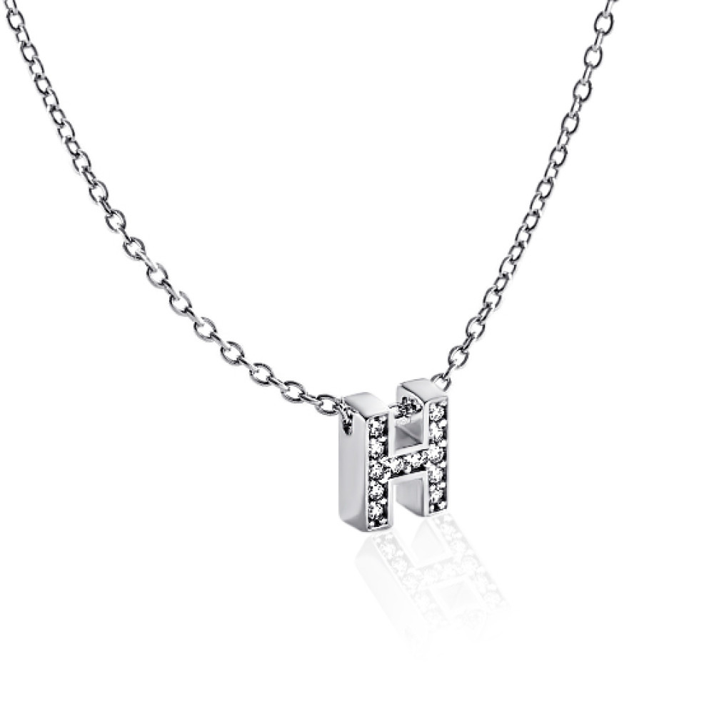 Срібне кольє з літерою Н (1103-Н) - 1