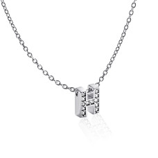 Серебряное колье с буквой Н (1103-Н)