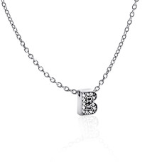 Серебряное колье с буквой В (1103-В)