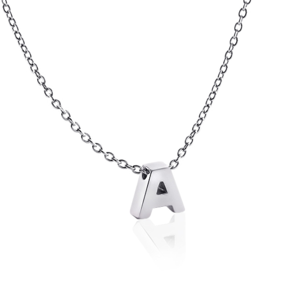Срібне кольє з літерою А (1105-А) - 1