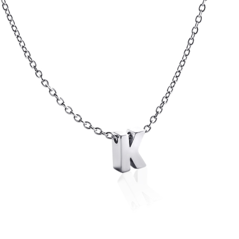 Срібне кольє з літерою К (1105-К) - 1