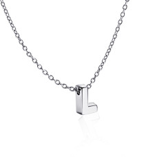 Серебряное колье с буквой L (1105-L)
