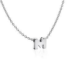 Серебряное колье с буквой М (1105-М)