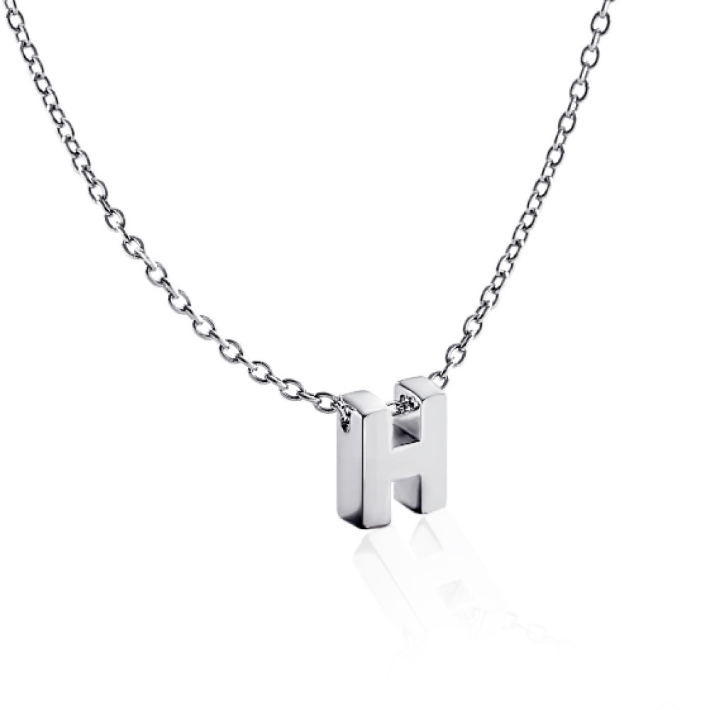 Срібне кольє з літерою Н (1105-Н) - 1