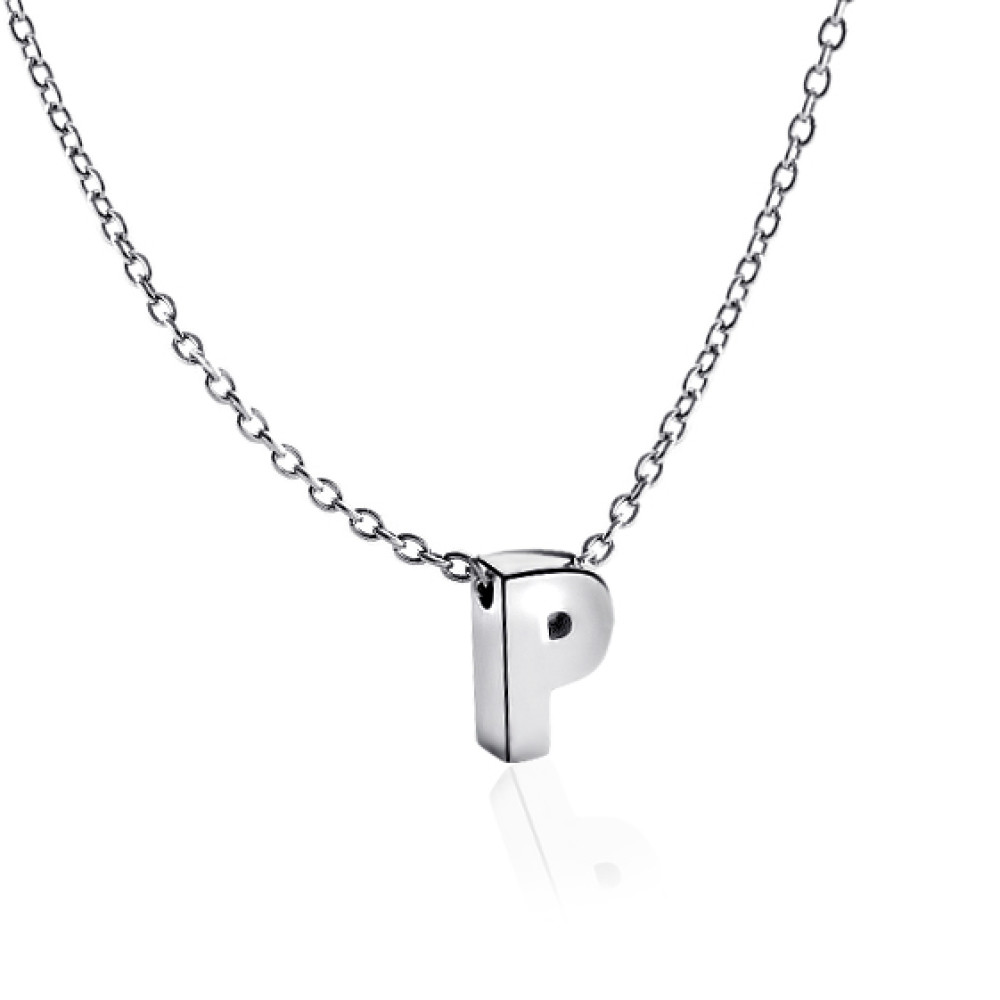 Срібне кольє з літерою Р (1105-Р) - 1