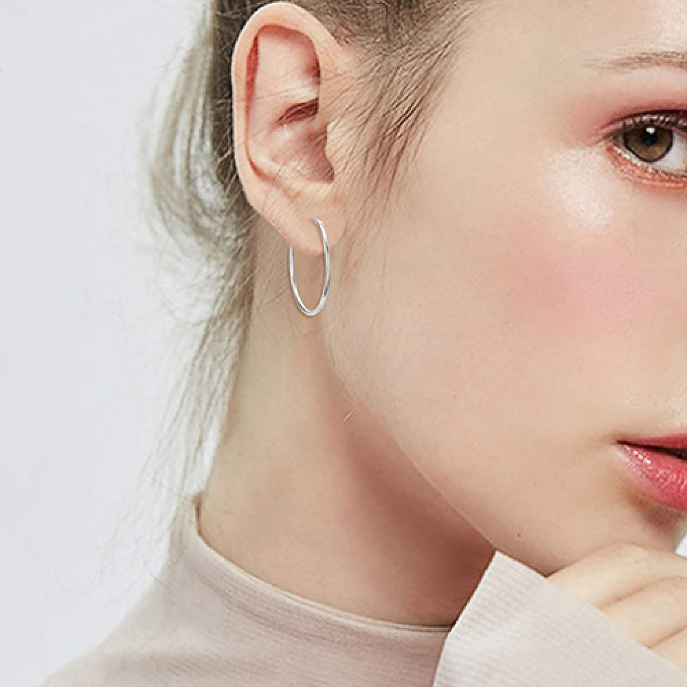 Срібні сережки конго 20 мм (4737) - 3