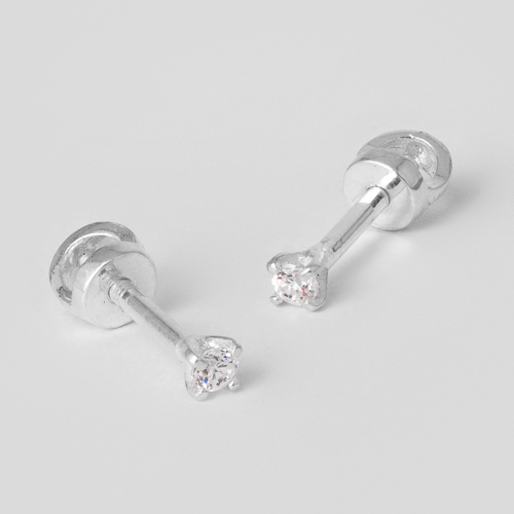 Срібні сережки-гвоздики (4614) - 1