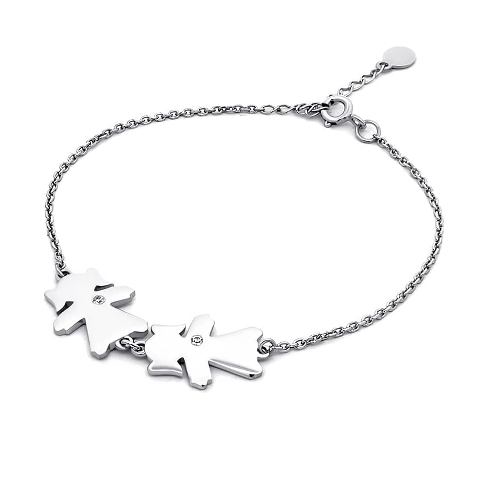 Срібний браслет дві дівчинки (2083) - 1