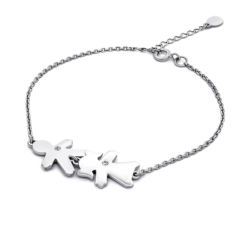 Срібний браслет Хлопчик і дівчинка (2084) - 1