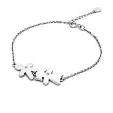 Срібний браслет Хлопчик і дівчинка (2084)