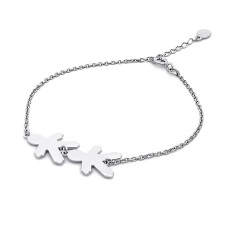 Срібний браслет два хлопчика (2089)