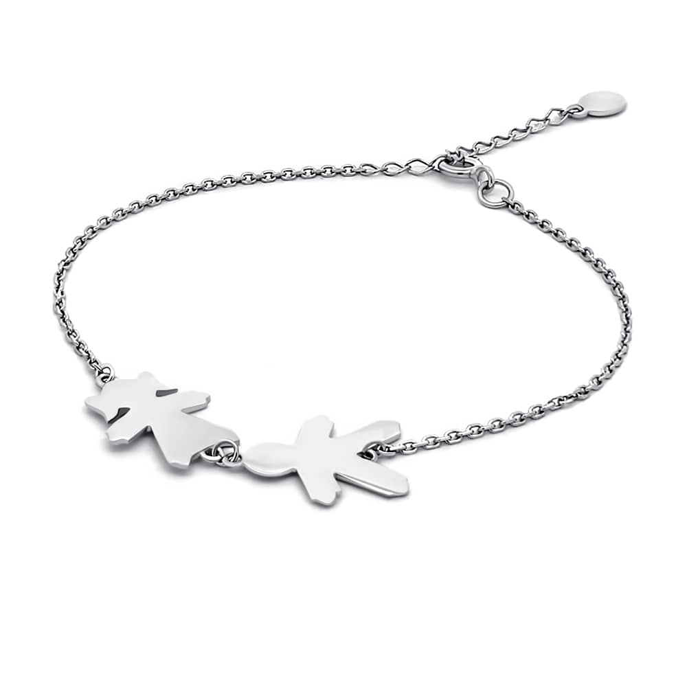 Срібний браслет Хлопчик і дівчинка (2090) - 1