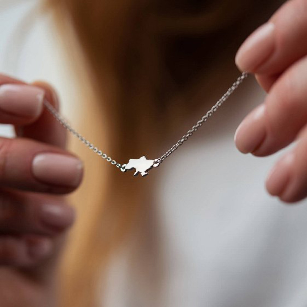 Срібний браслет Мапа України (2092) - 3