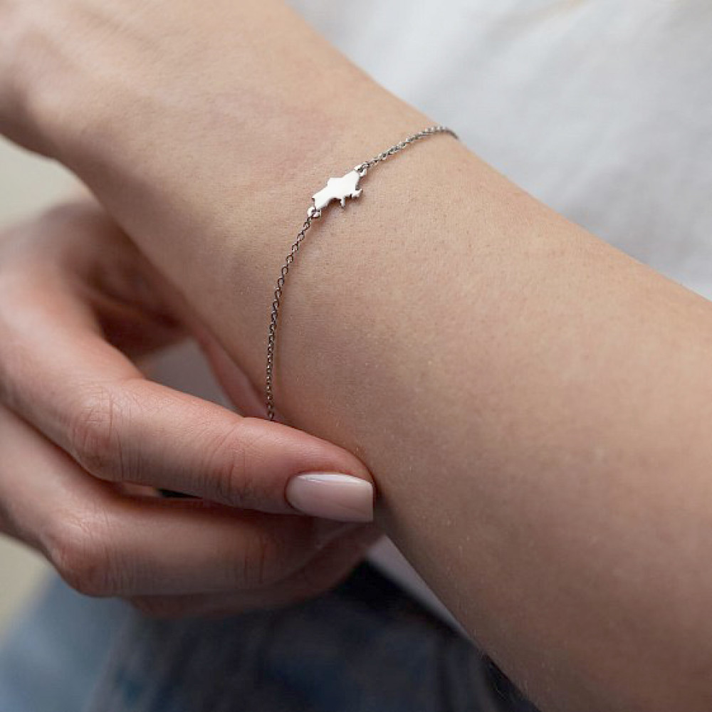 Срібний браслет Мапа України (2092) - 4