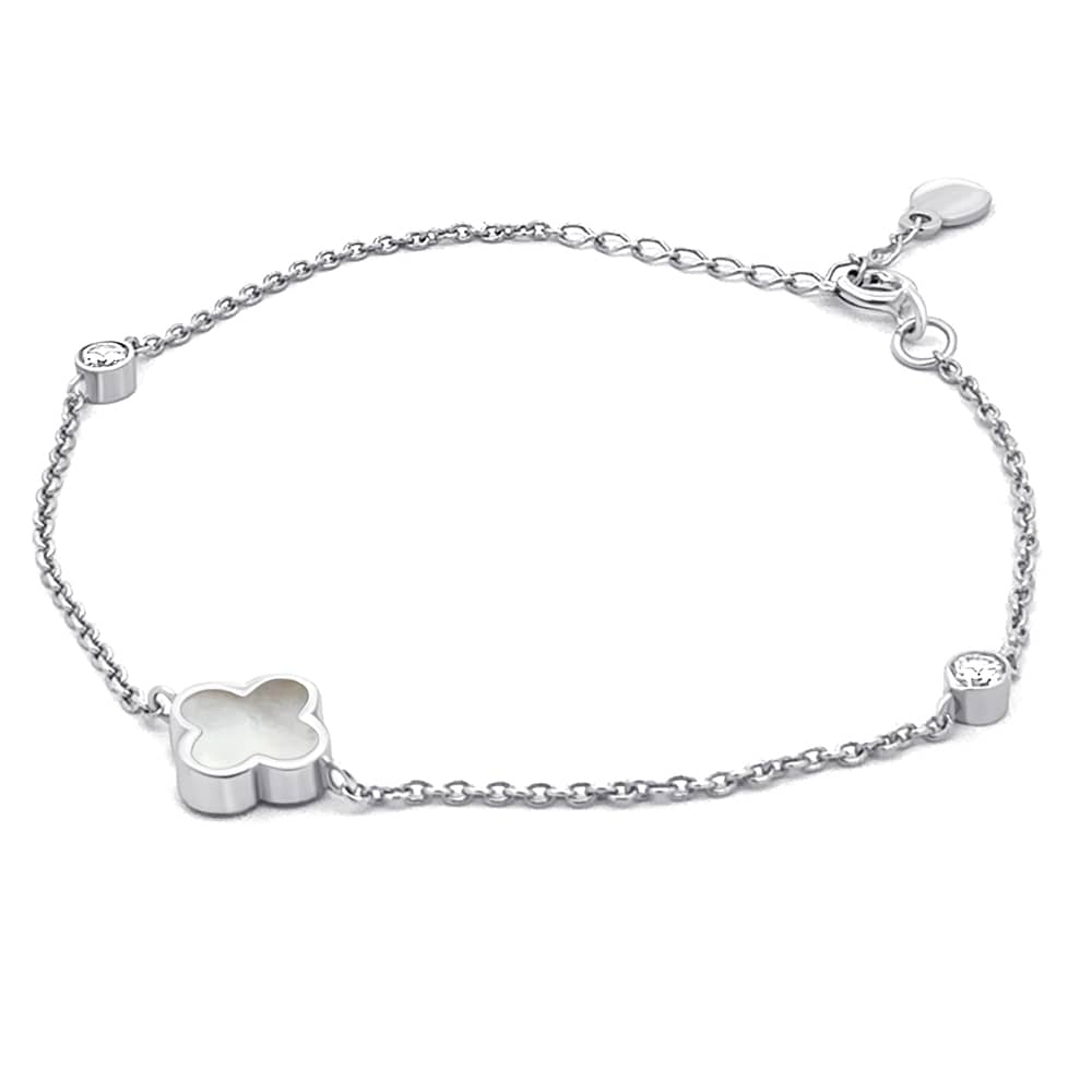 Срібний браслет Конюшина з перламутром (2097.2) - 1