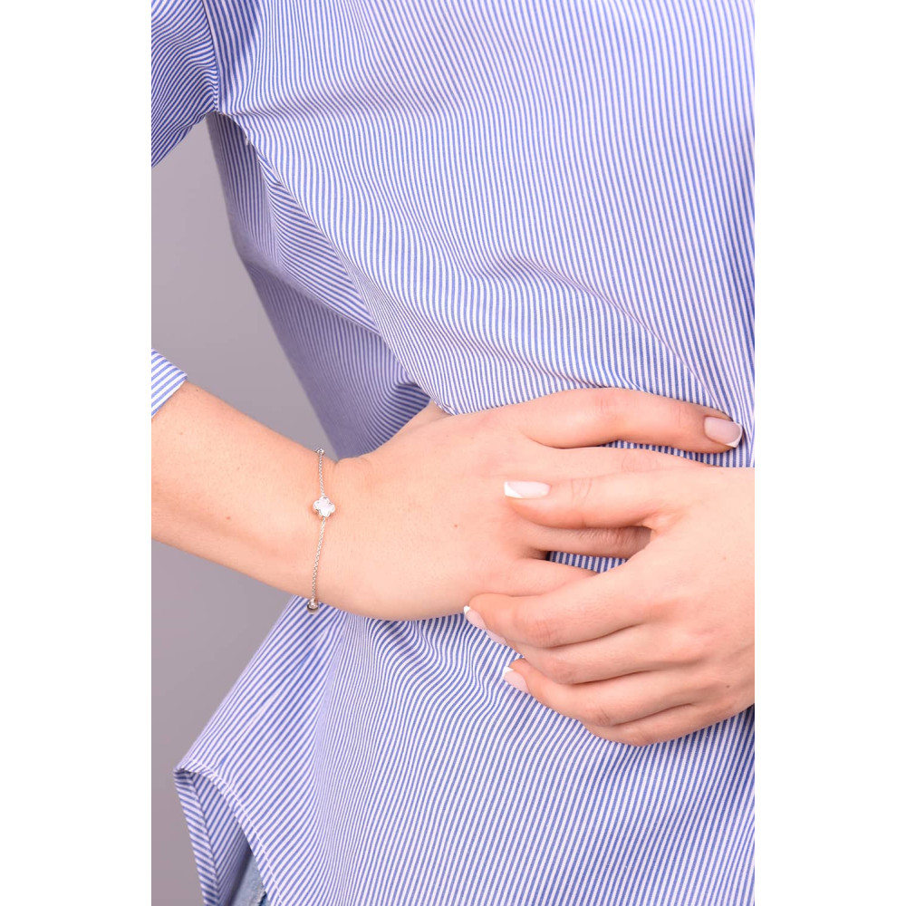 Срібний браслет Конюшина з перламутром (2097.2) - 2