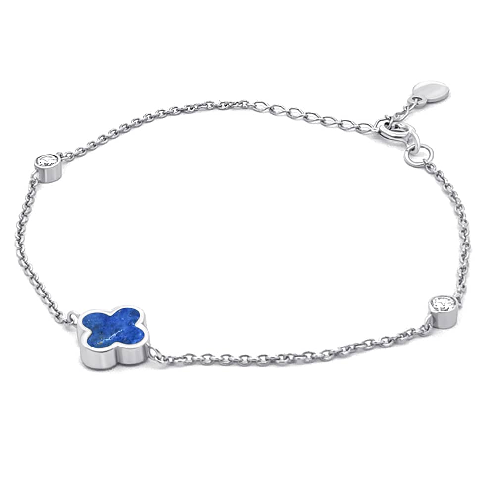 Срібний браслет Конюшина з лазуритом (2097.3) - 1