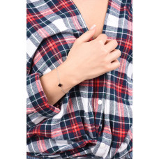 Срібний браслет Конюшина з червоним агатом (2097.4) - 2