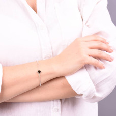 Срібний браслет Конюшина з тигровим оком (2097.5) - 2