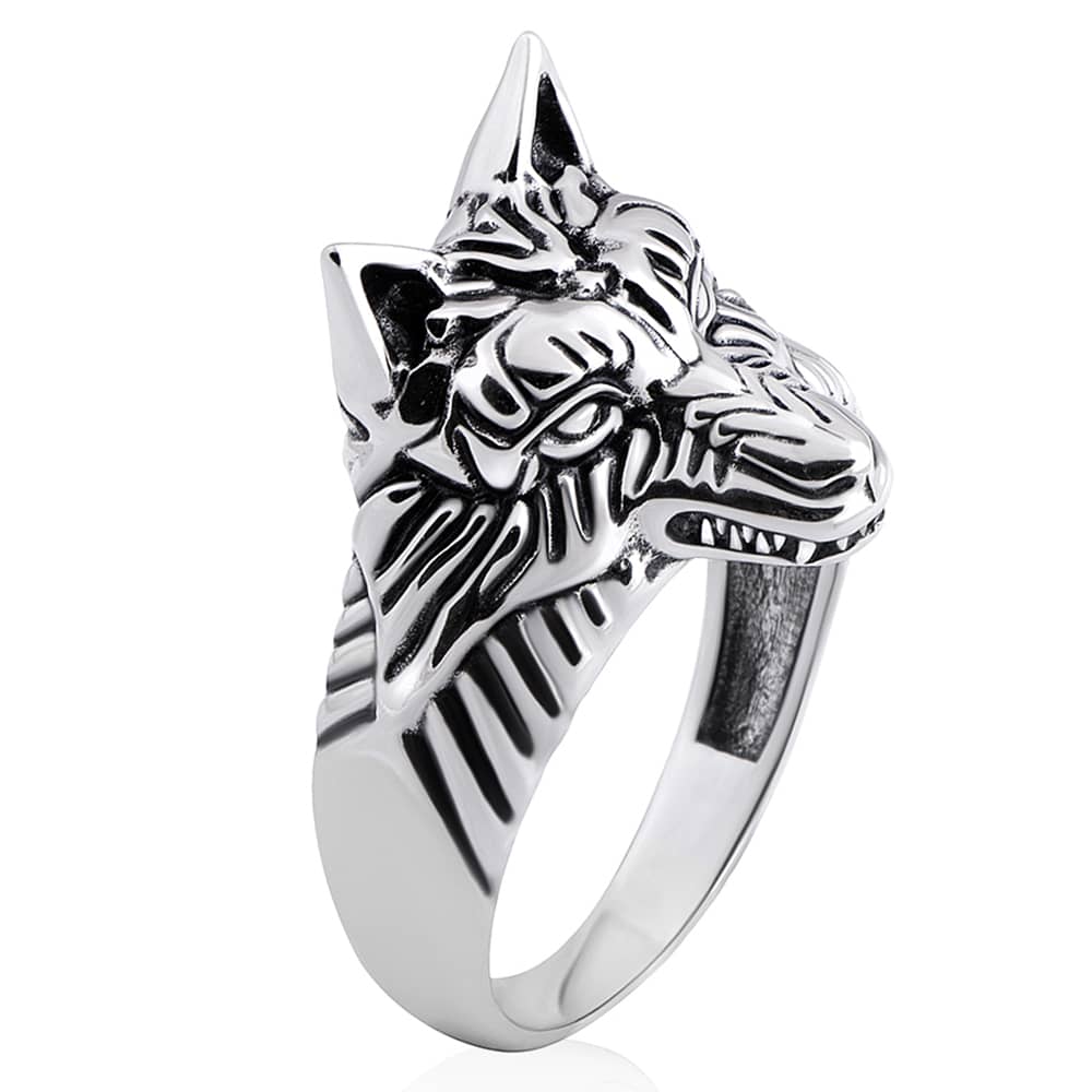 Срібна каблучка Вовк (3700) - 1