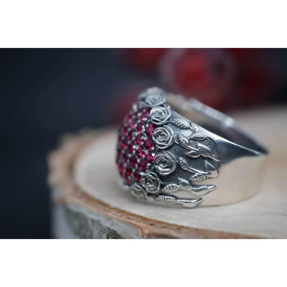 Срібна каблучка Букет троянд (3827) - 2