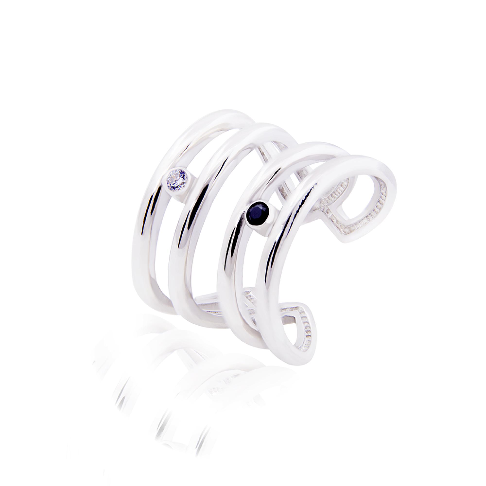 Серебряное двойное кольцо (3840)
