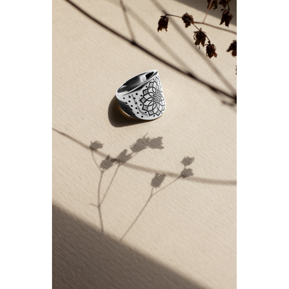 Срібна каблучка Сонце ацтеків (3852) - 8