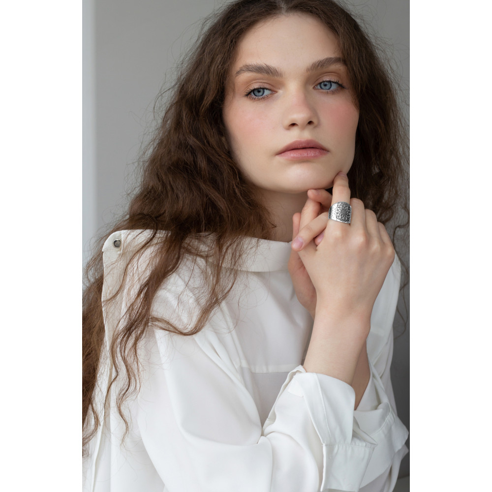 Срібна каблучка Сонце ацтеків (3852) - 7