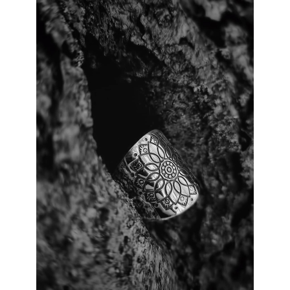 Срібна каблучка Сонце ацтеків (3852) - 5