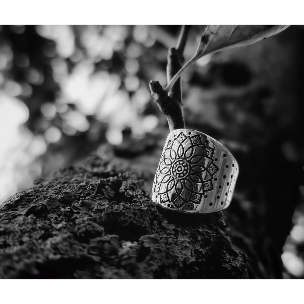 Срібна каблучка Сонце ацтеків (3852) - 4