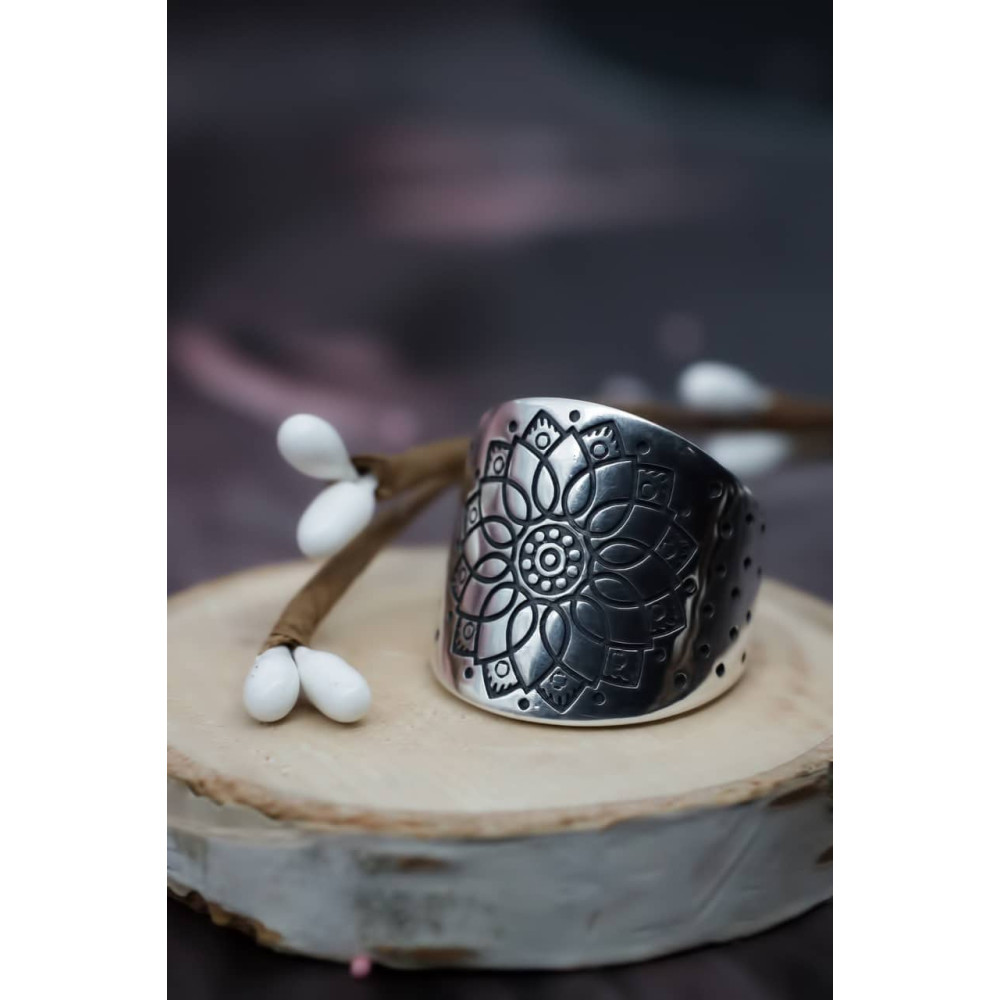 Срібна каблучка Сонце ацтеків (3852) - 3