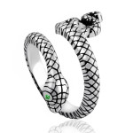 Срібна безрозмірна каблучка Змія (3853) - комплект
