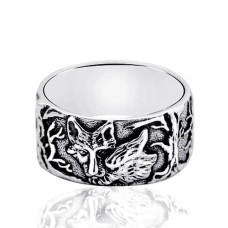 Срібна каблучка Вовча ніжність (3858)