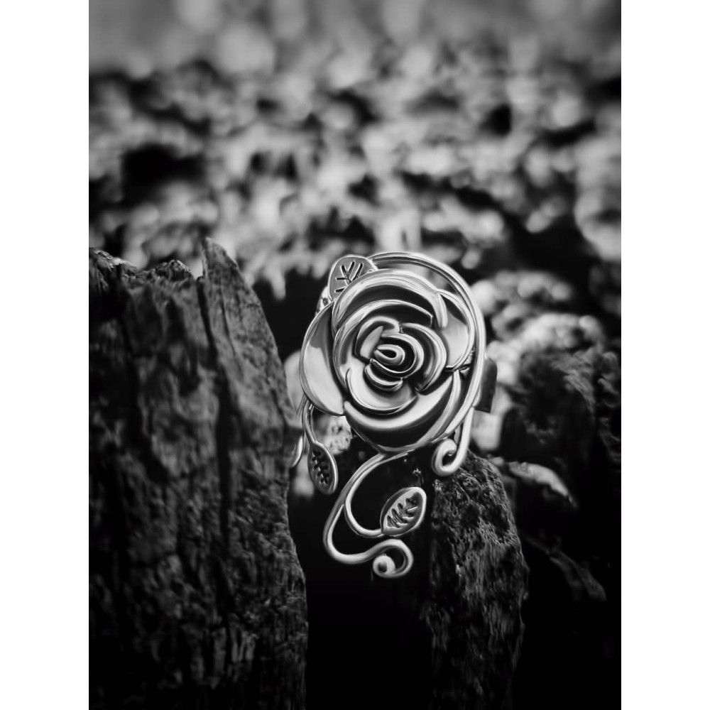 Срібна каблучка Троянда (3862) - 5