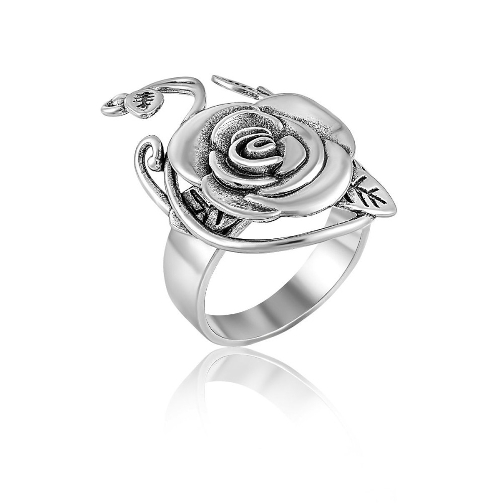Срібна каблучка Троянда (3862) - 1
