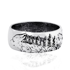 Срібна каблучка Вовки (3870)