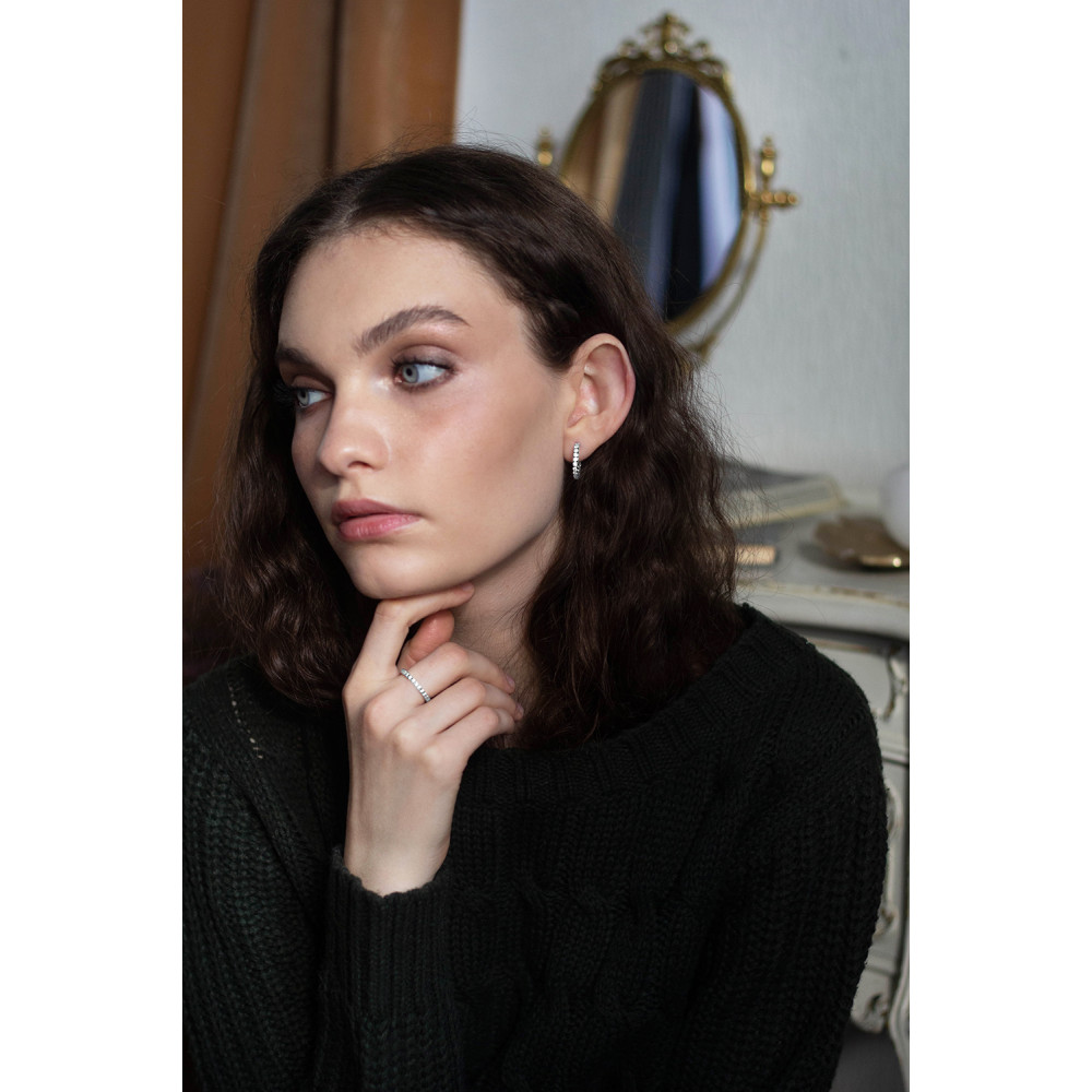 Срібні сережки-гвоздики (4911) - 3