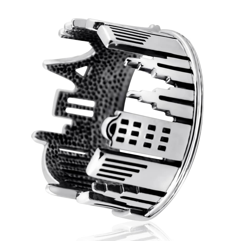 Безрозмірна срібна каблучка Місто (3937) - 1