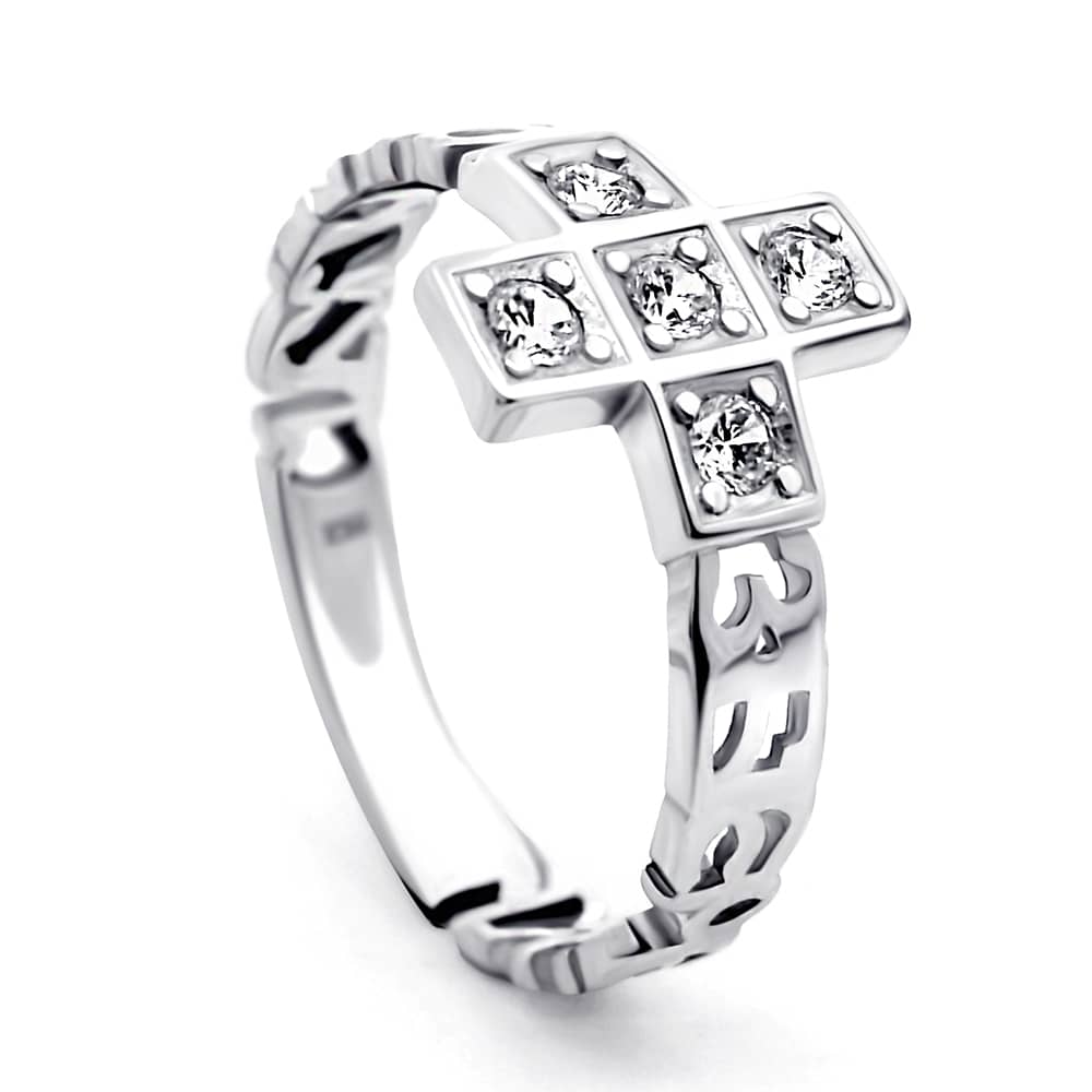 Срібна каблучка Спаси та збережи (3972) - 1