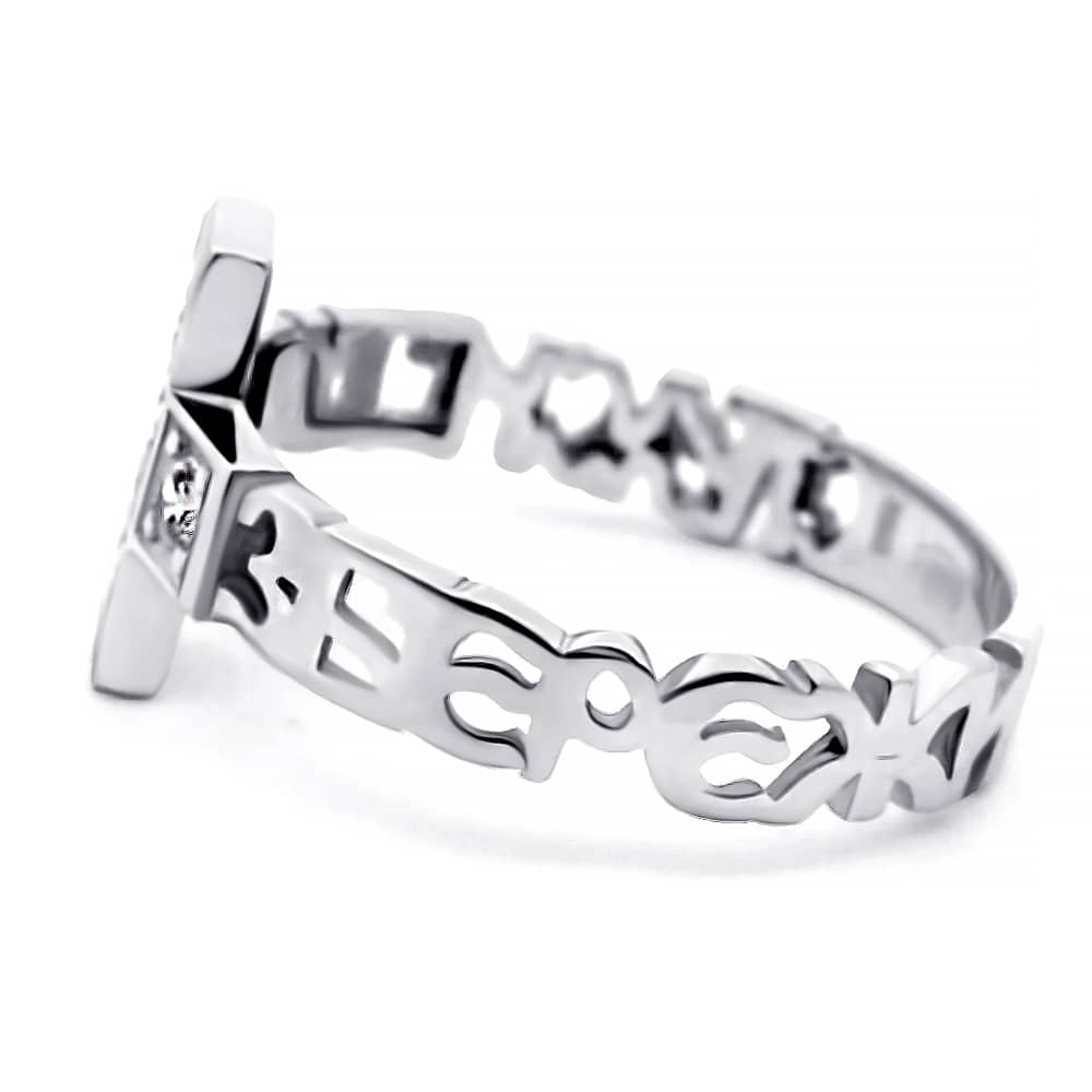 Срібна каблучка Спаси та збережи (3972) - 3