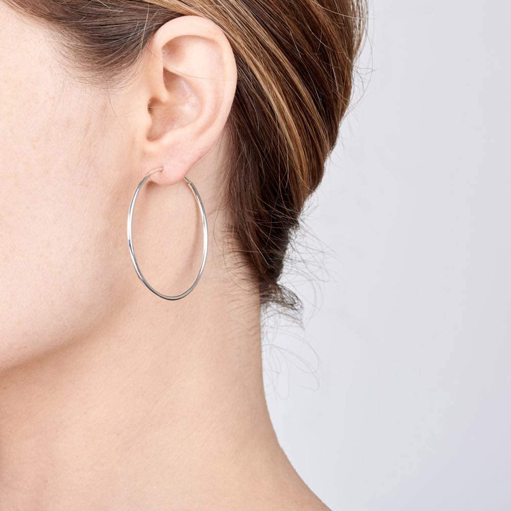 Срібні сережки конго 40 мм (4740) - 2