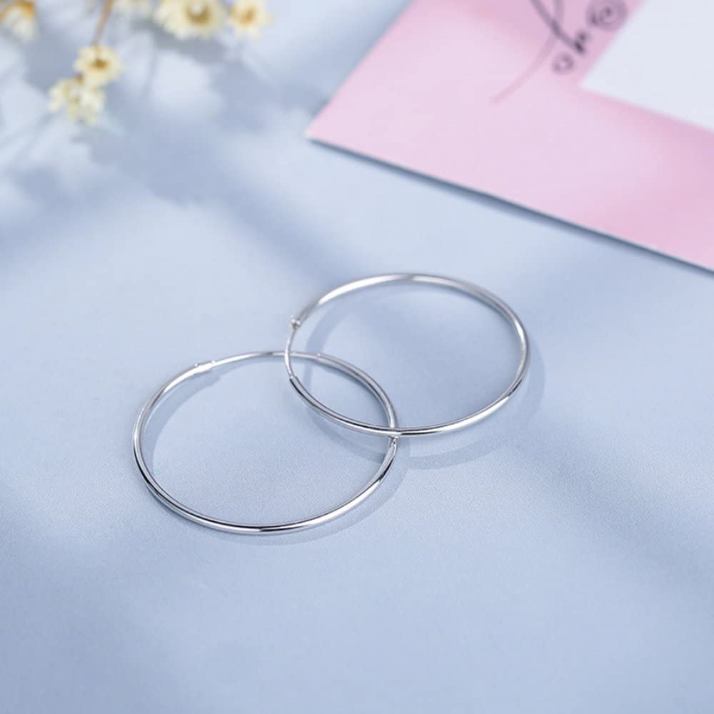 Срібні сережки конго 40 мм (4740) - 3