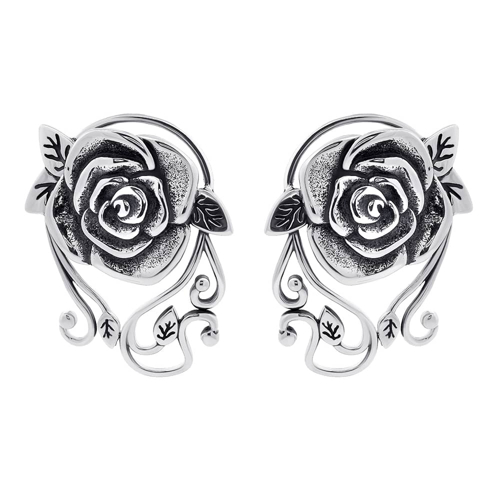Срібні сережки Троянди (40005) - 1
